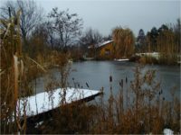 φυσική πισίνα με χιόνια